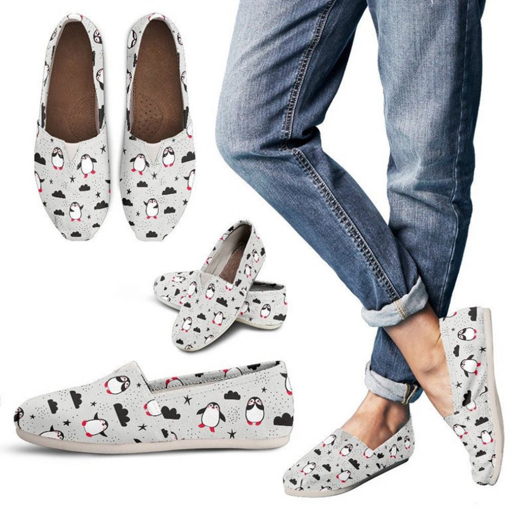 Kawaii Penguin Shoes | Custom Canvas Sneakers For Kids & Adults