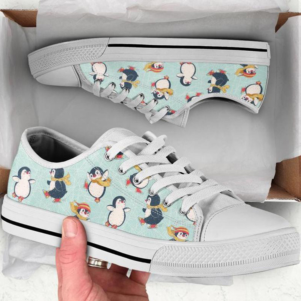 Penguins Flat shoes | Custom Low Tops Sneakers For Kids & Adults