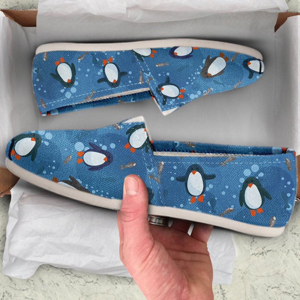 Penguin Pattern Shoes | Custom Canvas Sneakers For Kids & Adults