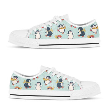 Penguins Flat shoes | Custom Low Tops Sneakers For Kids & Adults