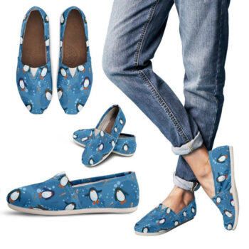 Penguin Pattern Shoes | Custom Canvas Sneakers For Kids & Adults