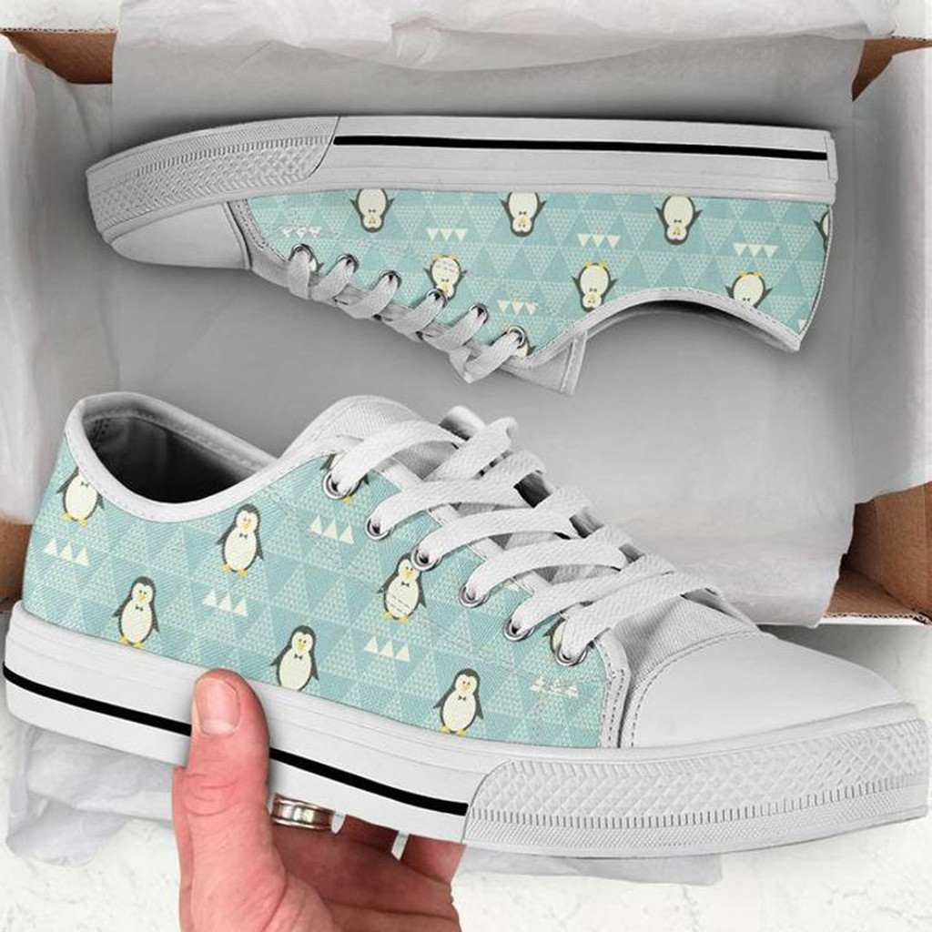Ice Penguin Shoes | Custom Low Tops Sneakers For Kids & Adults