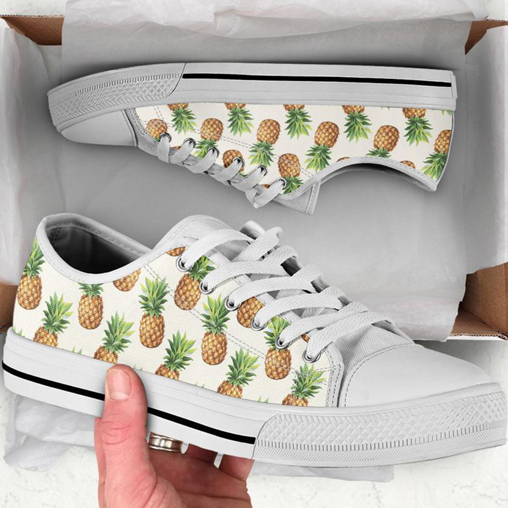 Pineapple Pattern Shoes | Custom Low Tops Sneakers For Kids & Adults