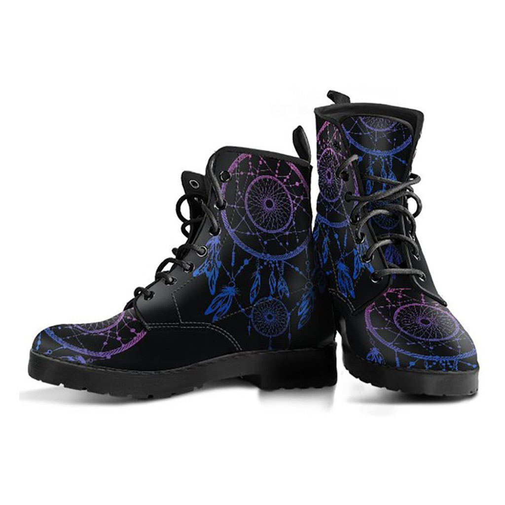 Dream Catcher Boots | Vegan Leather Lace Up Printed Boots For Women