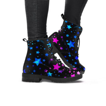 Star Printed Boots | Vegan Leather Lace Up Printed Boots For Women