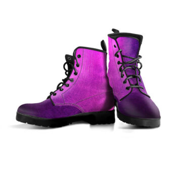 Pink Purple Fashion Boots | Vegan Leather Lace Up Printed Boots For Women