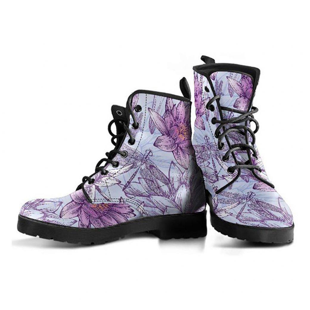 Bohemian Boots Vegan boots Boho boots Girl boots Combat boots Floral Boots Psychedelic boots Pink Flower Boots Women's boots Flower