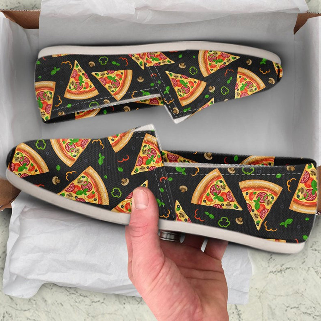 Pizza Slice Slip On Shoes | Custom Canvas Sneakers For Kids & Adults