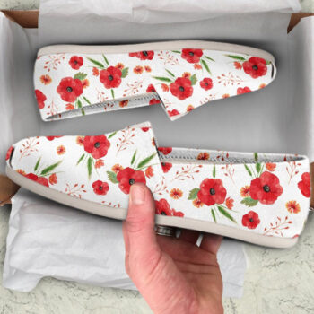Red Poppy Shoes | Custom Canvas Sneakers For Kids & Adults