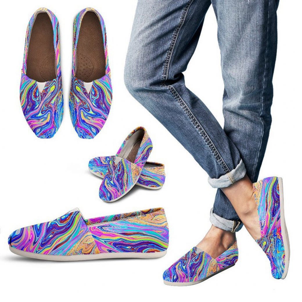 Psychedelic Pattern Shoes | Custom Canvas Sneakers For Kids & Adults