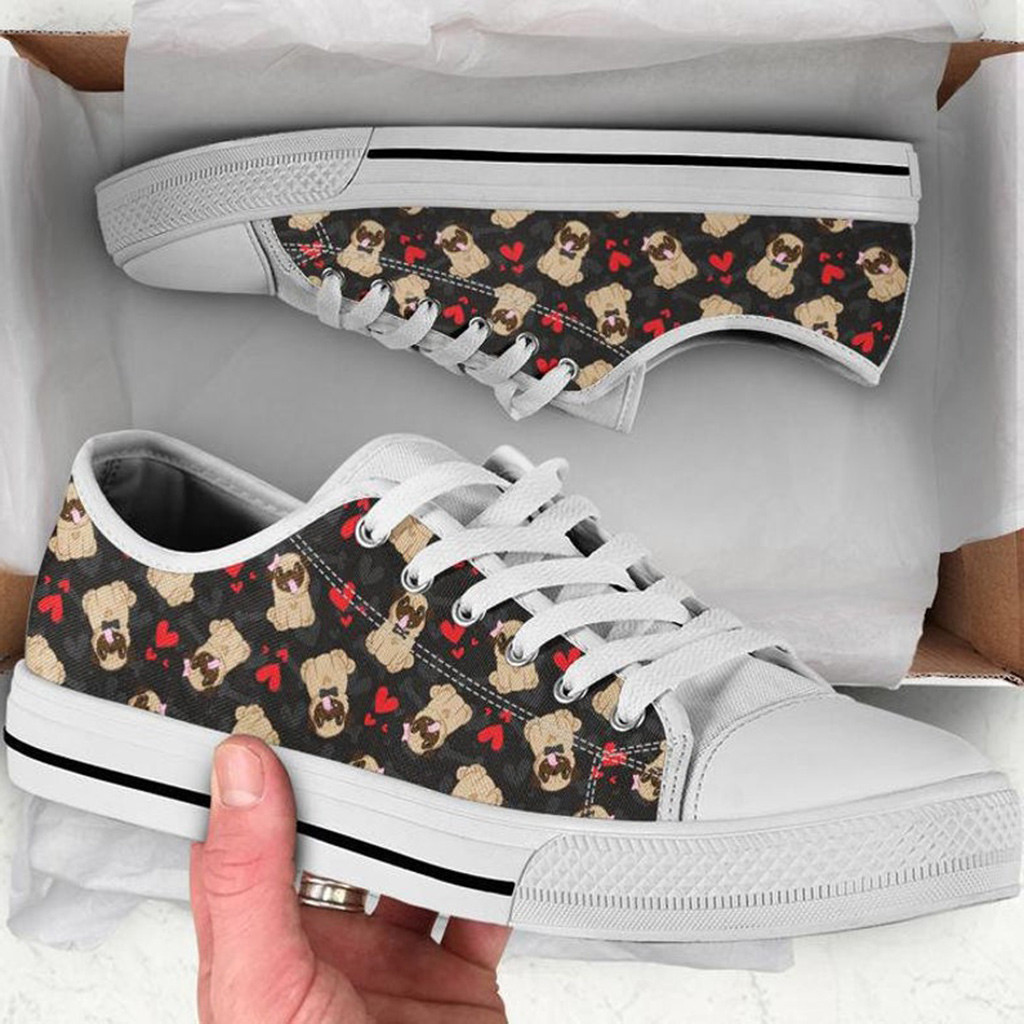 Pug Tennis Shoes | Custom Low Tops Sneakers For Kids & Adults