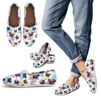 Pug Puppy Shoes | Custom Canvas Sneakers For Kids & Adults