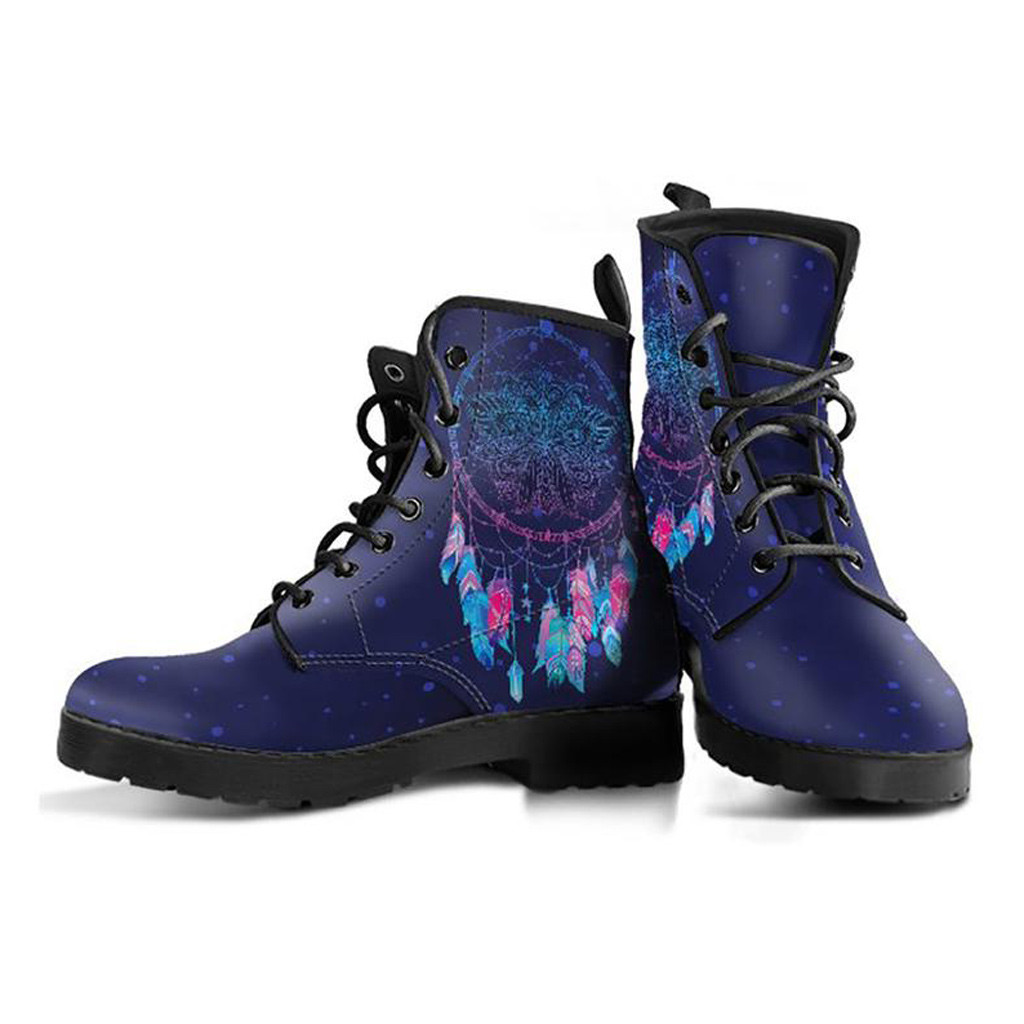 Dream Catcher Boots | Vegan Leather Lace Up Printed Boots For Women