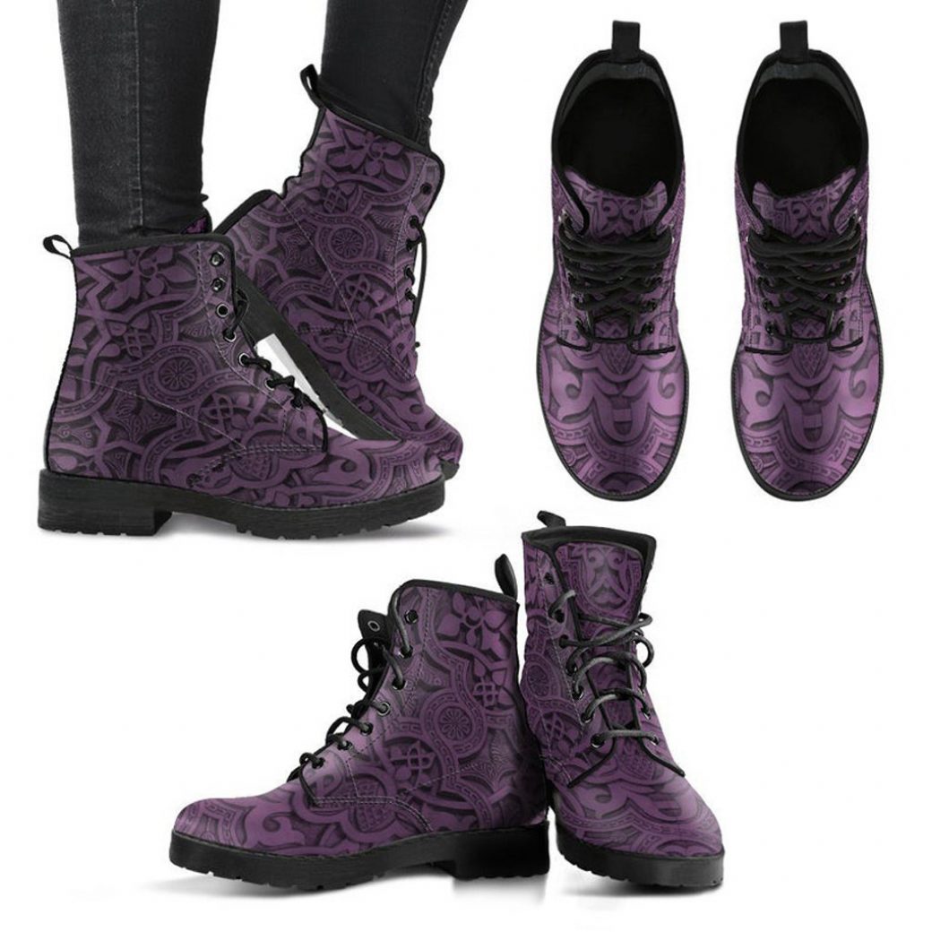 Elephant Lover Boots | Vegan Leather Lace Up Printed Boots For Women