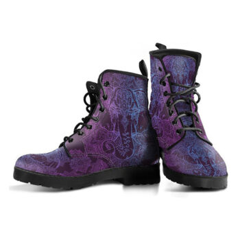 Elephant Lover Boots | Vegan Leather Lace Up Printed Boots For Women