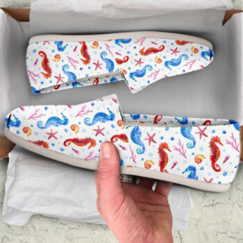 Cute Seahorse Shoes | Custom Canvas Sneakers For Kids & Adults