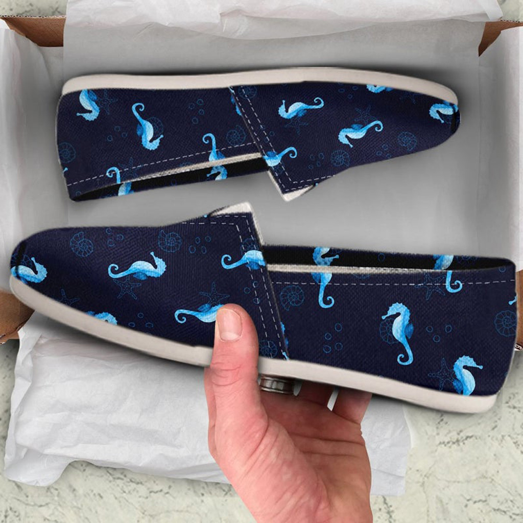 Seahorse Pattern Shoes | Custom Canvas Sneakers For Kids & Adults