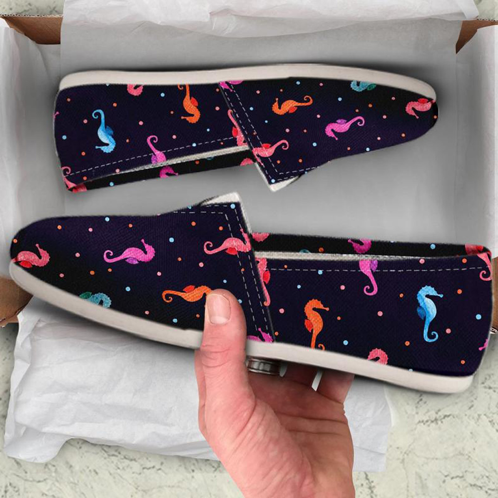 Colorful Seahorse Shoes | Custom Canvas Sneakers For Kids & Adults