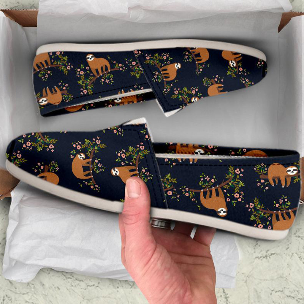 Sloth Printed Shoes | Custom Canvas Sneakers For Kids & Adults
