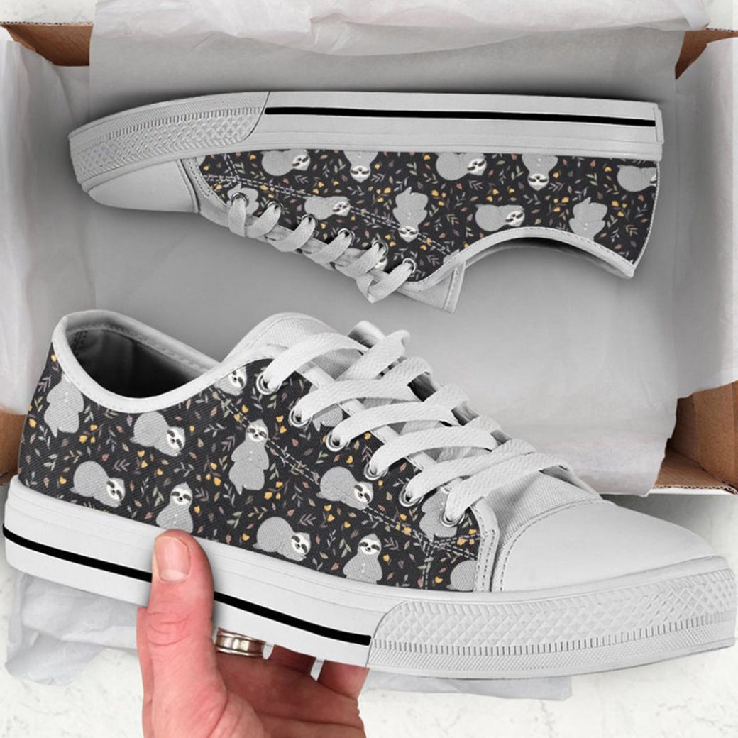 Funny Sloth Shoes | Custom Canvas Sneakers For Kids & Adults