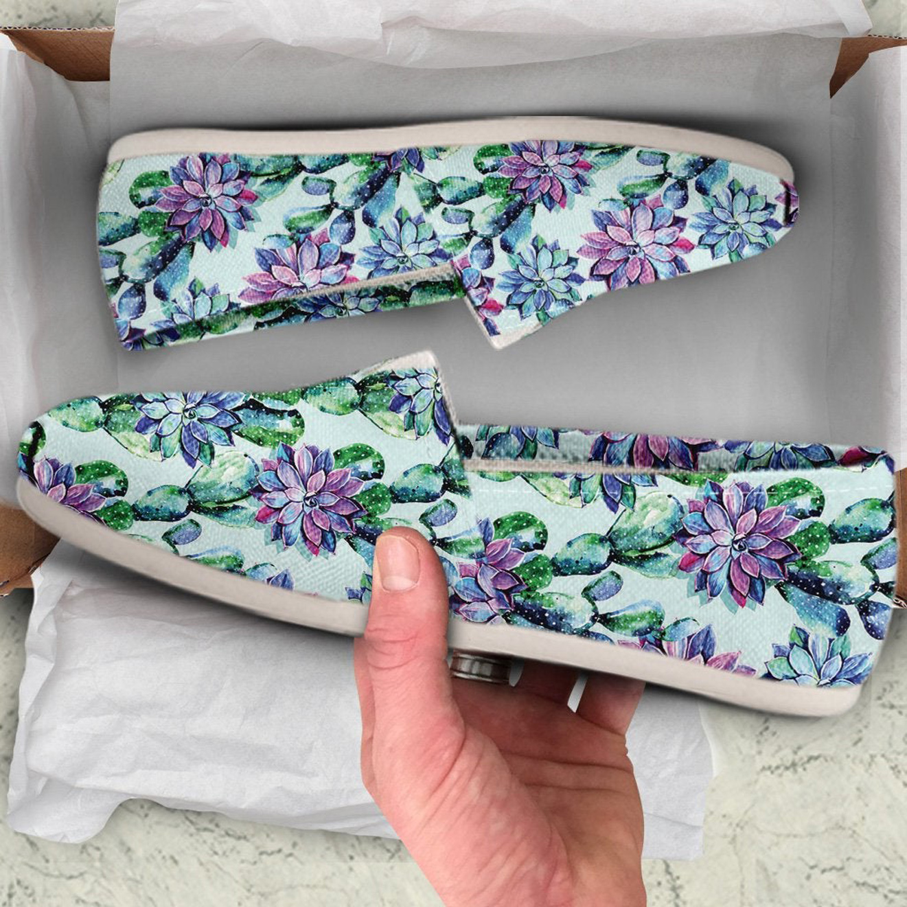 Succulent Garden Shoes | Custom Canvas Sneakers For Kids & Adults