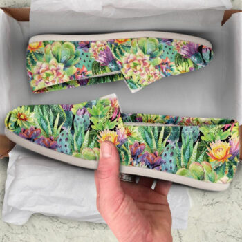 Colorful Succulent Shoes | Custom Canvas Sneakers For Kids & Adults
