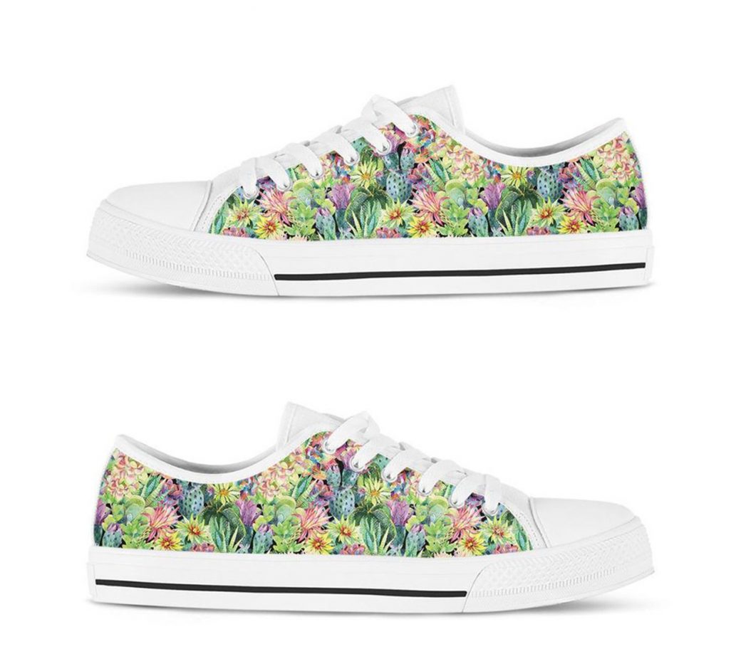 Succulent Printed Shoes | Custom Low Tops Sneakers For Kids & Adults