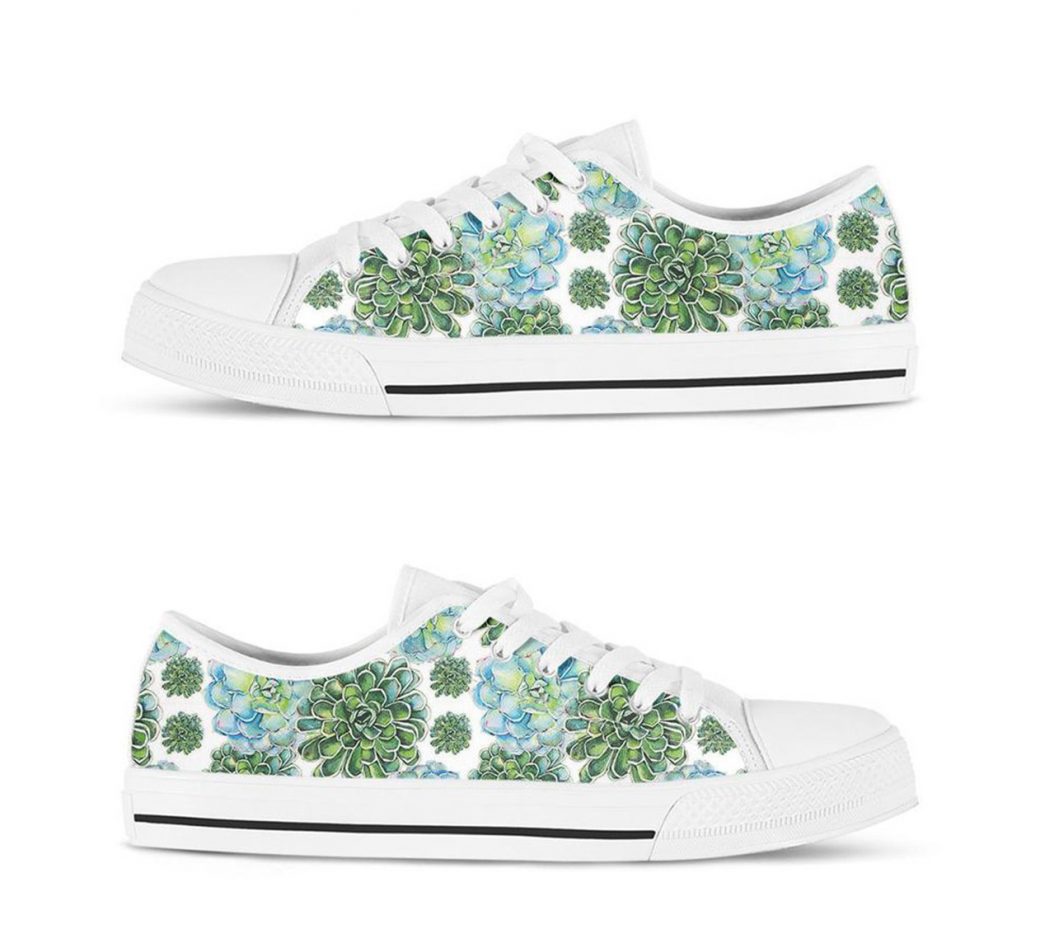 Succulent Low Top Shoes | Custom Low Tops Sneakers For Kids & Adults