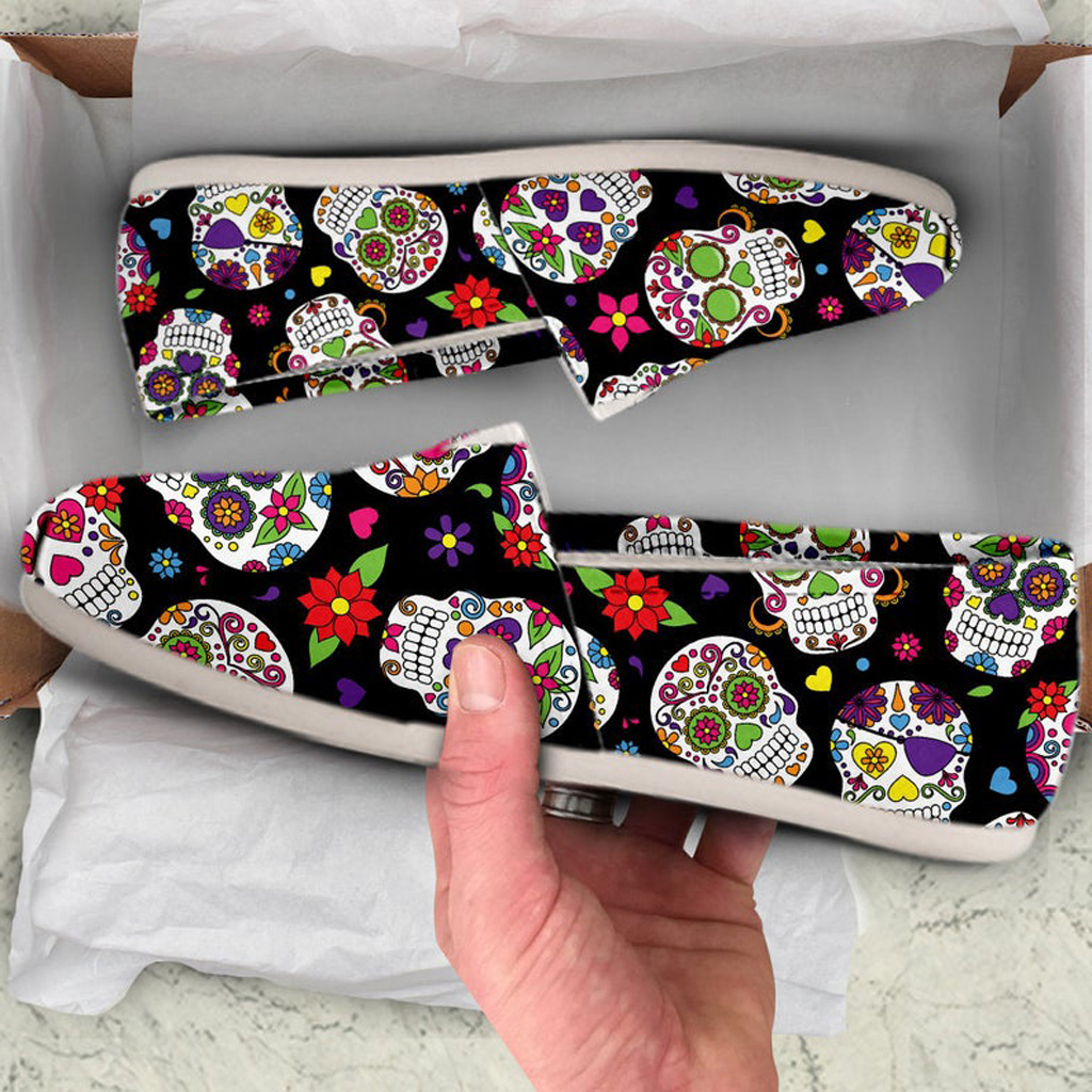 Sugar Skull Shoes | Custom Canvas Sneakers For Kids & Adults