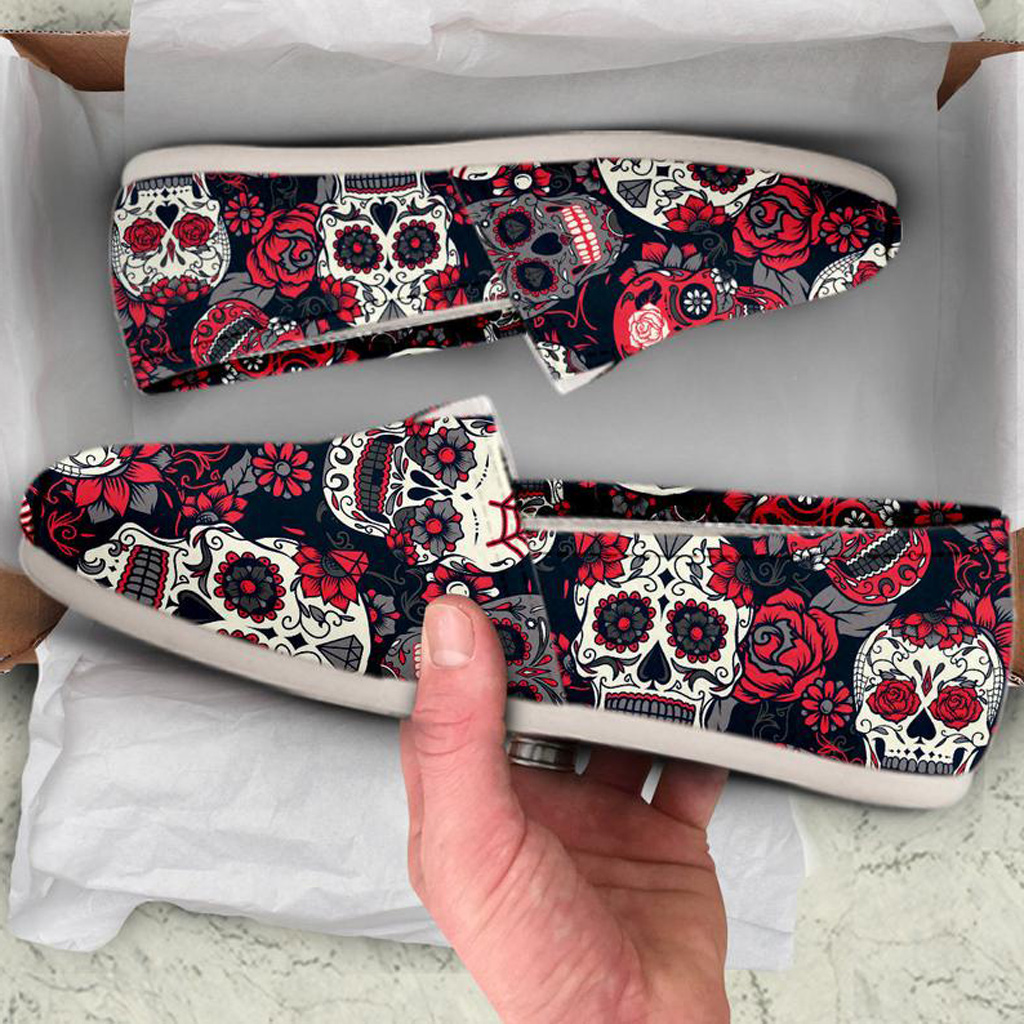 Sugar Skull Design Shoes | Custom Canvas Sneakers For Kids & Adults