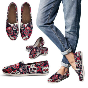 Sugar Skull Design Shoes | Custom Canvas Sneakers For Kids & Adults