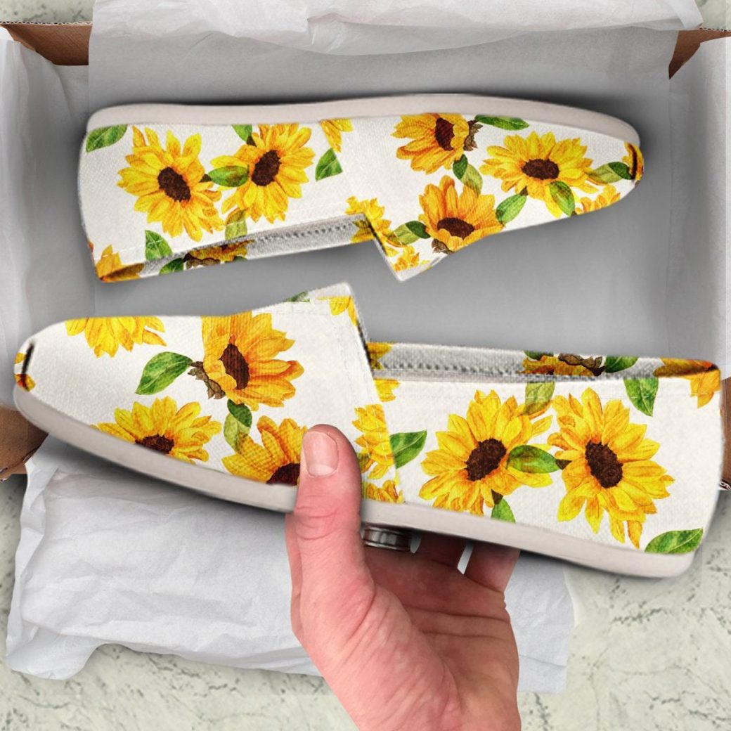 Yellow Sunflower Shoes | Custom Canvas Sneakers For Kids & Adults