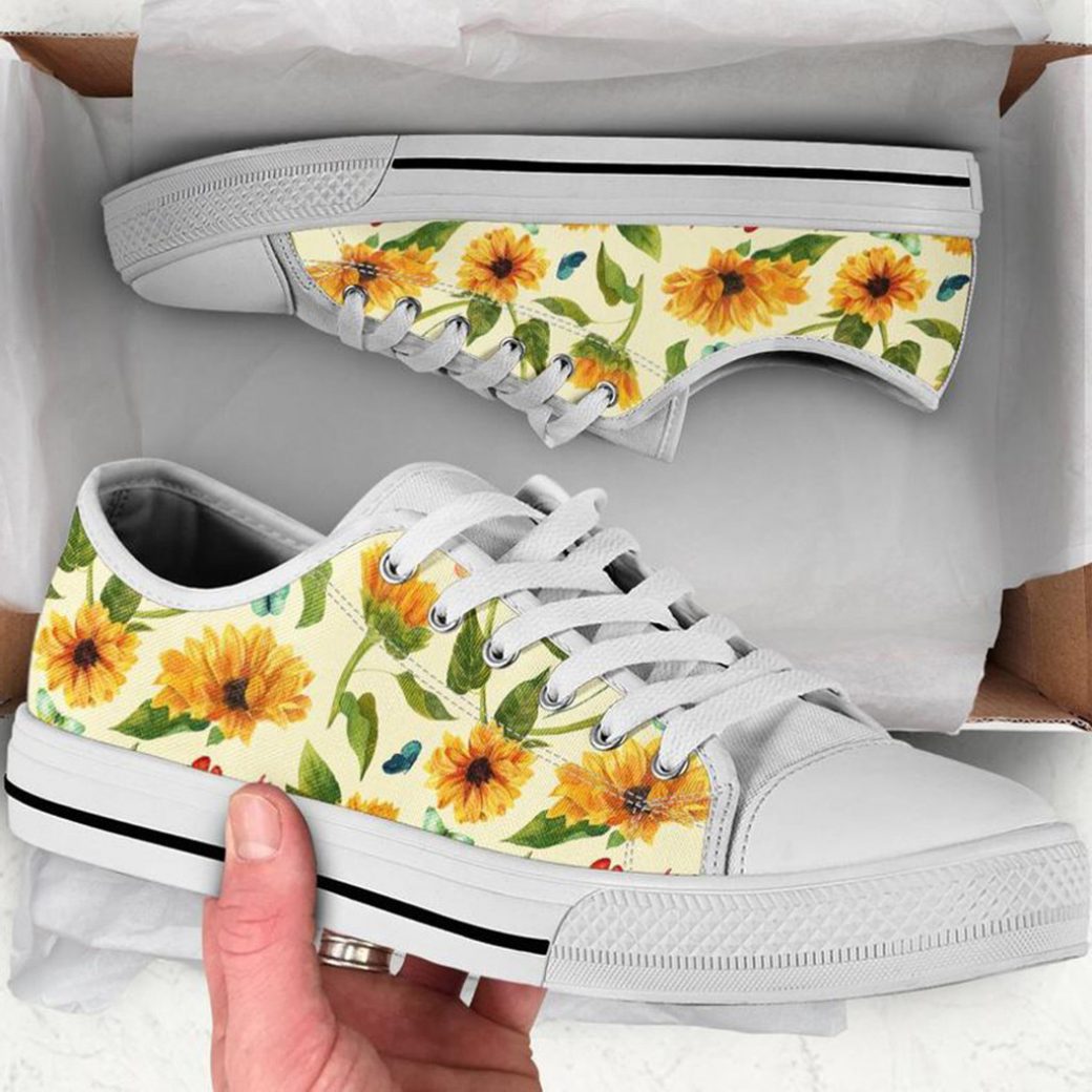 Low Top Sunflower Shoes | Custom Canvas 