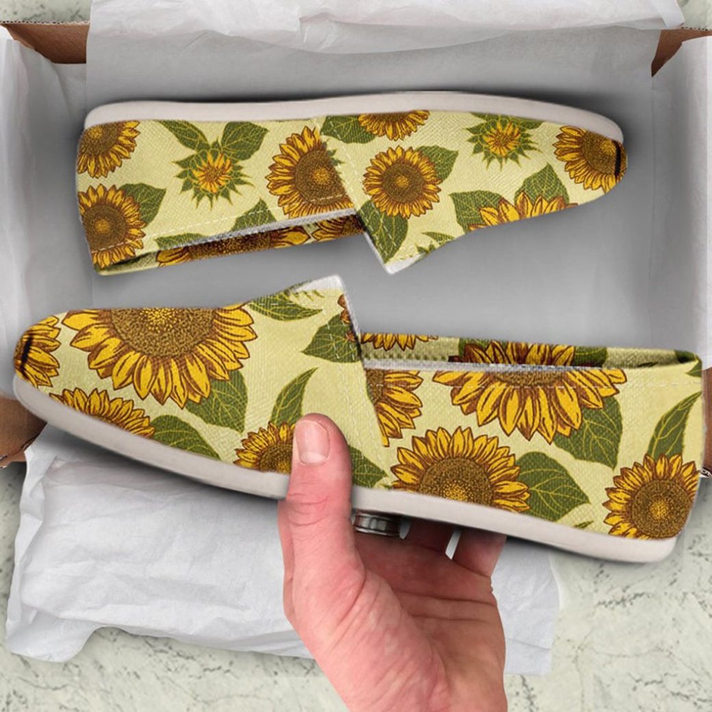 Sunflower Print Shoes | Custom Canvas Sneakers For Kids & Adults
