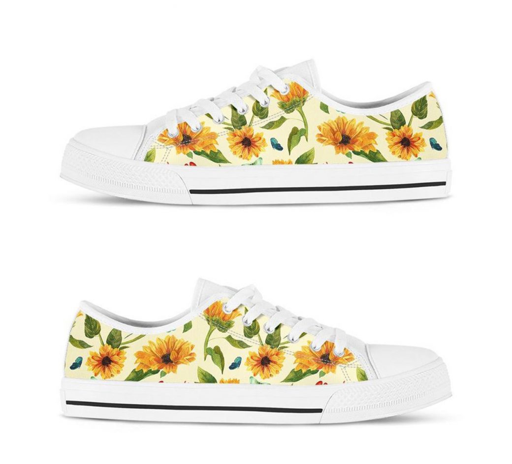 Low Top Sunflower Shoes | Custom Low Tops Sneakers For Kids & Adults