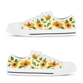 Low Top Sunflower Shoes | Custom Low Tops Sneakers For Kids & Adults