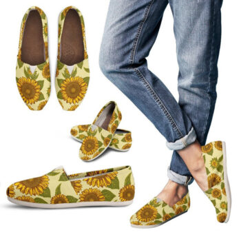 Sunflower Print Shoes | Custom Canvas Sneakers For Kids & Adults