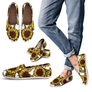 Sunflower Pattern Shoes | Custom Canvas Sneakers For Kids & Adults