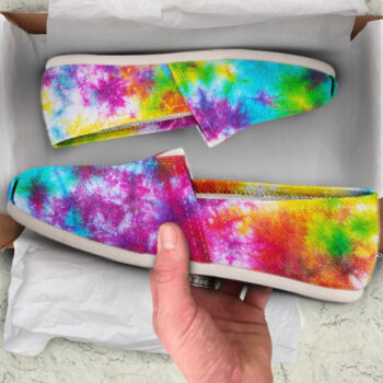 Rainbow Tie Dye Shoes | Custom Canvas Sneakers For Kids & Adults