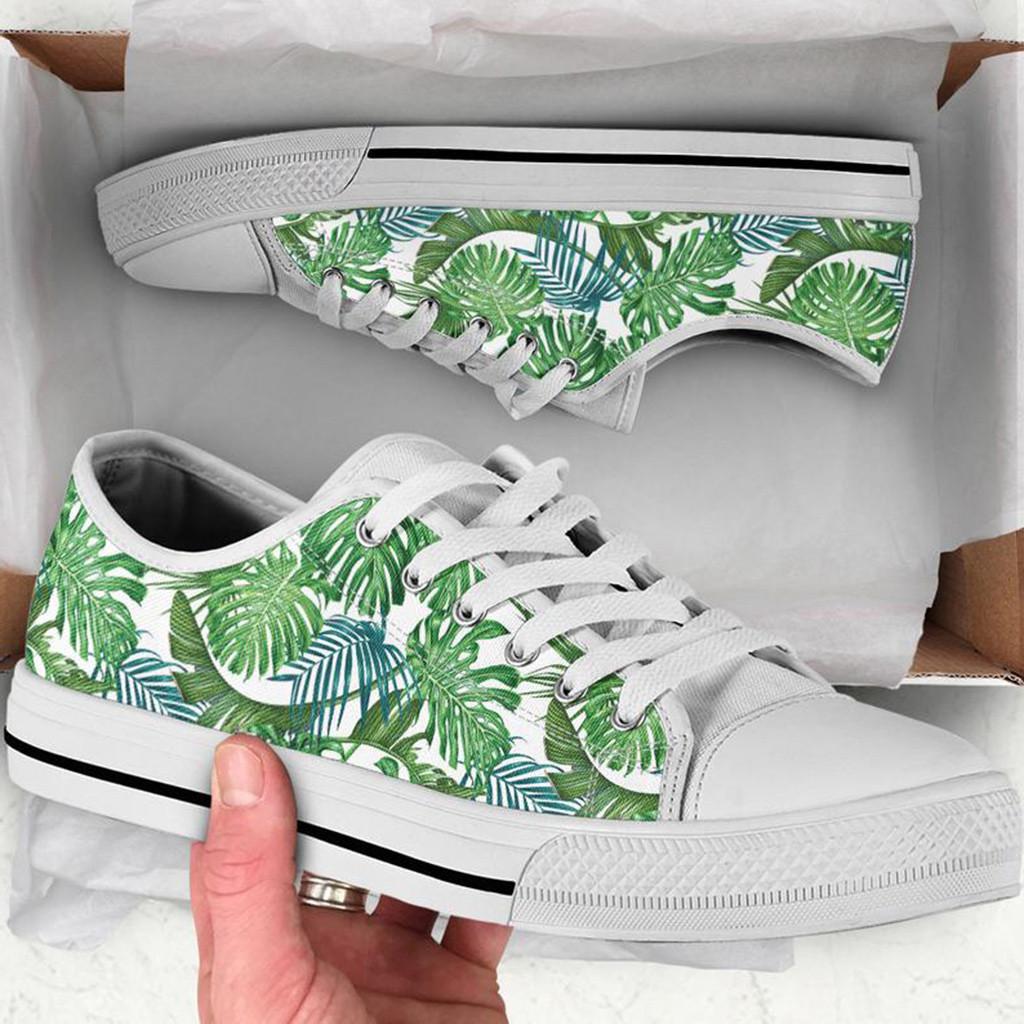 Tropical Leaf Shoes | Custom Low Tops Sneakers For Kids & Adults