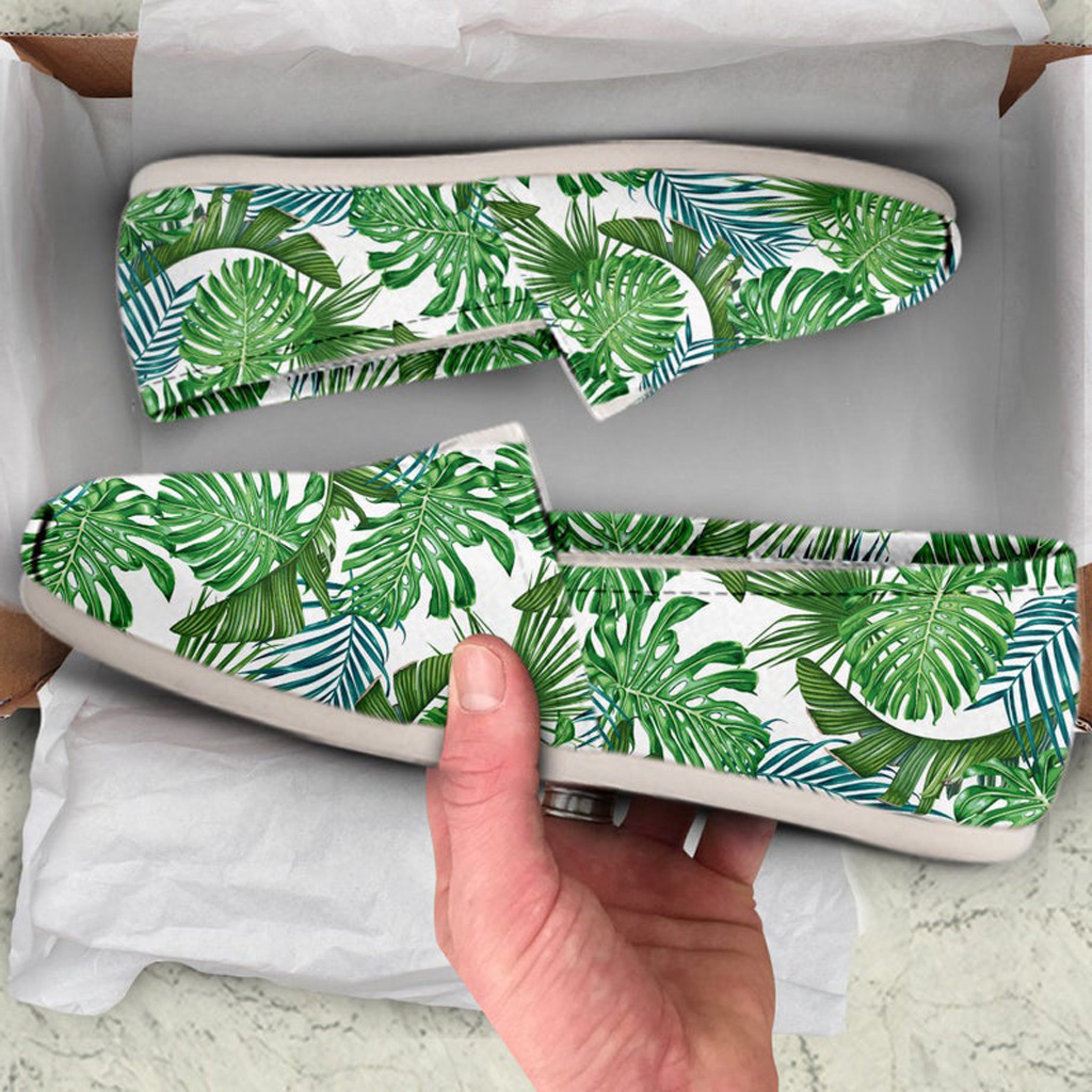 Tropical Leaves Shoes | Custom Canvas Sneakers For Kids & Adults