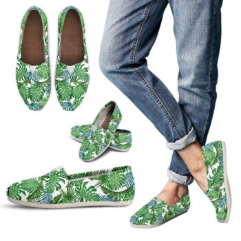 Tropical Leaves Shoes | Custom Canvas Sneakers For Kids & Adults