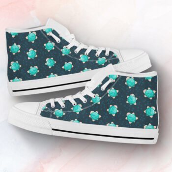 Green Turtle Shoes | Custom High Top Sneakers For Kids & Adults