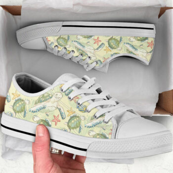 Turtle Printed Shoes Custom Low Tops Sneakers For Kids & Adults