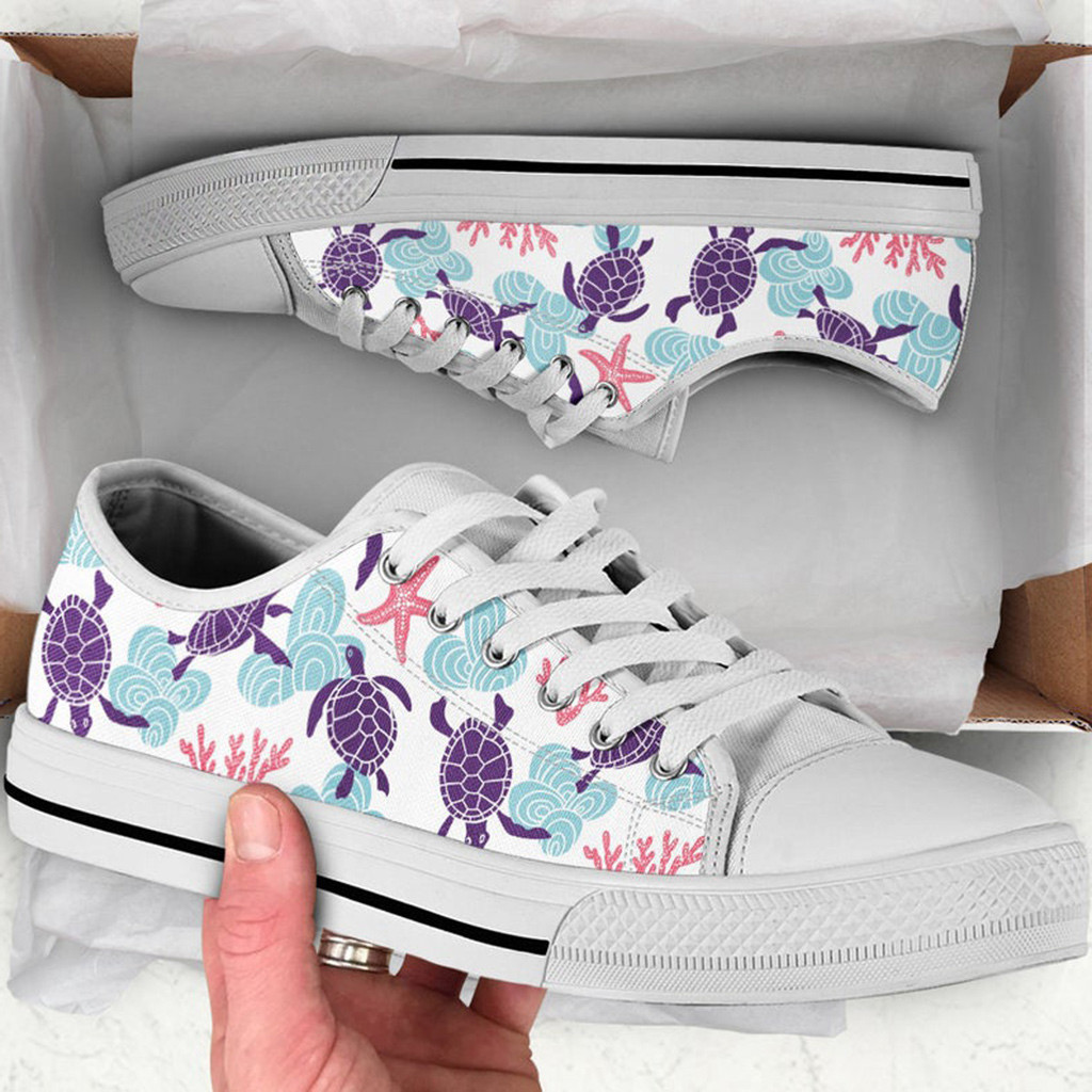 Turtle Pattern Shoes Custom Low Tops Sneakers For Kids & Adults