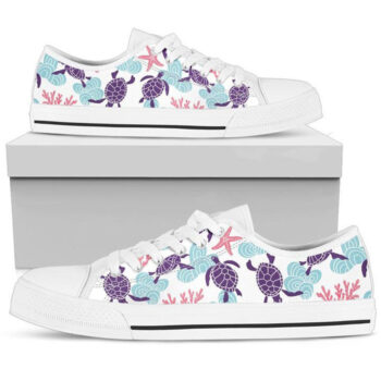 Turtle Pattern Shoes Custom Low Tops Sneakers For Kids & Adults