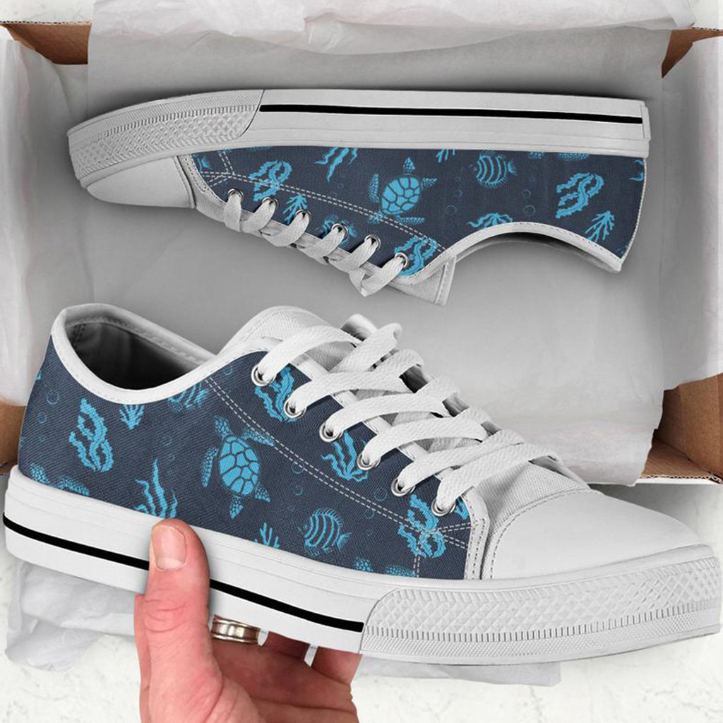Turtle Design Shoes Custom Low Tops Sneakers For Kids & Adults