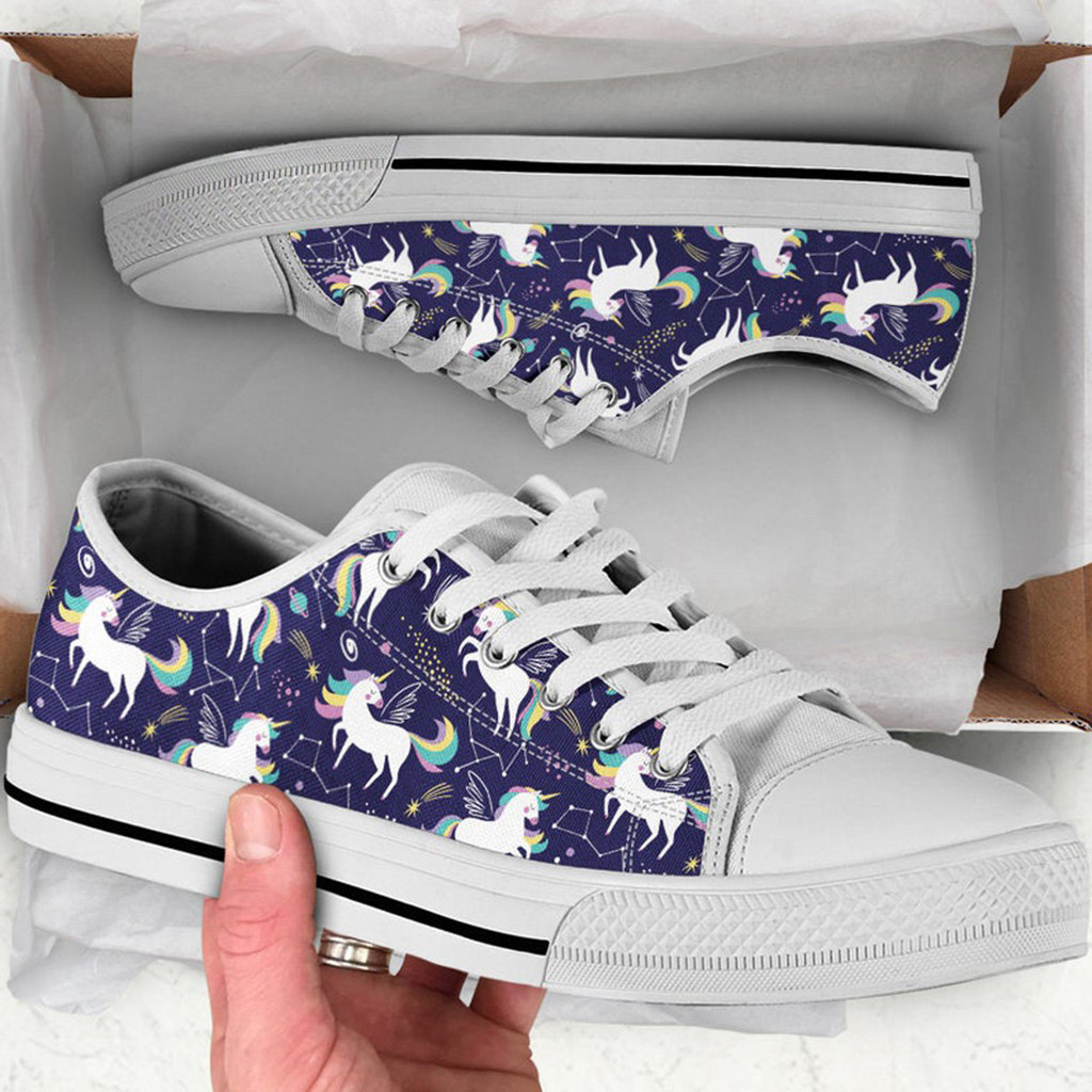 Unicorn Pattern Shoes | Custom Low Tops Sneakers For Kids & Adults