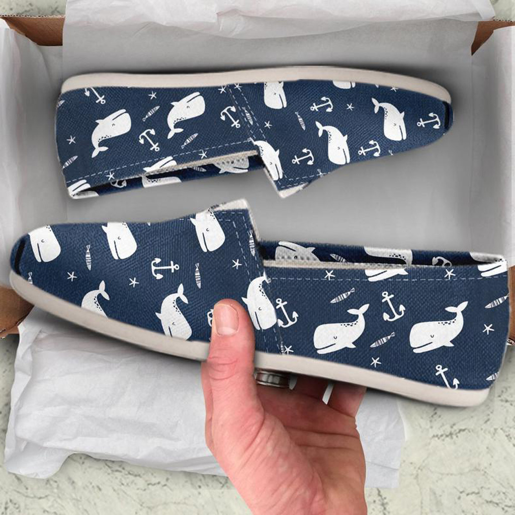 Cute Whale Shoes | Custom Canvas Sneakers For Kids & Adults