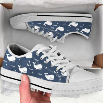 Cute Whale Shoes | Custom Low Tops Sneakers For Kids & Adults
